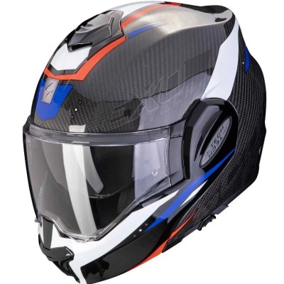 Cască modulară SCORPION Exo-Tech Evo Carbon ROVER BLACK/RED/BLUE