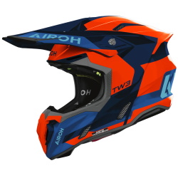 Casca motocross  AIROH TWIST 3 FANCY ORANGE/BLUE GLOSS