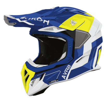 Casca motocross  AIROH AVIATOR ACE 2 SHIELD BLUE/YELLOW