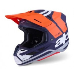 Casca motocross  ALPINESTARS SM7 CORE ORAN/BLUE Casca motocross  ALPINESTARS SM7 CORE ORAN/BLUE