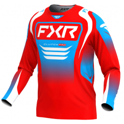 Bluza motocross  FXR CLUTCH MX25 RED/WHITE CYAN Bluza motocross  FXR CLUTCH MX25 RED/WHITE CYAN