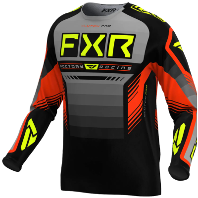 Bluza motocross  FXR CLUTCH PRO MX24 GREY/NUKE HI VIS