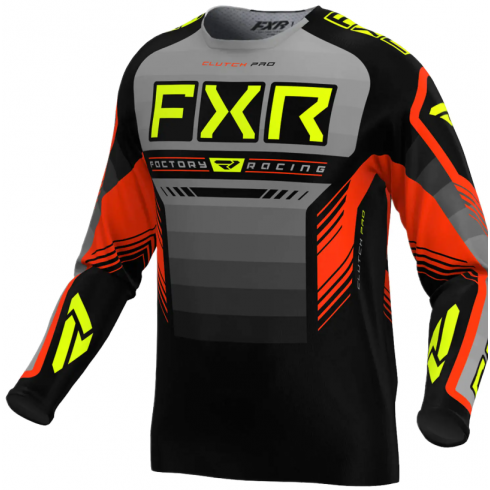 Bluza motocross  FXR CLUTCH PRO MX24 GREY/NUKE HI VIS Bluza motocross  FXR CLUTCH PRO MX24 GREY/NUKE HI VIS