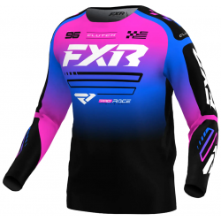 Bluza motocross pentru copii  FXR CLUTCH MX25 BLACK/BLUE/PINK