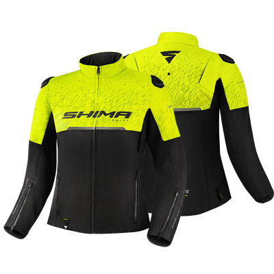 Geaca moto pentru femei  SHIMA DRIFT  BLACK/YELLOW FLUO