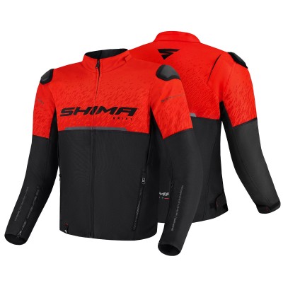 Geacă moto din textil SHIMA DRIFT  BLACK/RED