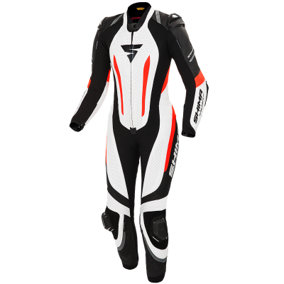 Combinezon de piele dama SHIMA MIURA RS WHITE/FLUO