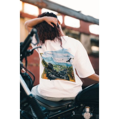 Tricou Freedom Ride White Limited