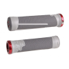 Mânere de bicicletă ODI AG2 v2.1 Lock-On Grips Graphite/CoolGray cu cleme roșii
