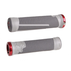 Mânere de bicicletă ODI AG2 v2.1 Lock-On Grips Graphite/CoolGray cu cleme roșii Mânere de bicicletă ODI AG2 v2.1 Lock-On Grips Graphite/CoolGray cu cleme roșii