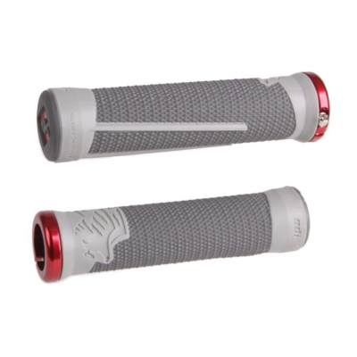 Mânere de bicicletă ODI AG2 v2.1 Lock-On Grips Graphite/CoolGray cu cleme roșii Mânere de bicicletă ODI AG2 v2.1 Lock-On Grips Graphite/CoolGray cu cleme roșii