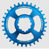 Pinion față pentru bicicletă BURGTEC GXP 6mm Offset Thick Thin Chainring ­ Deep Blue ­34T