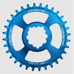 Pinion față pentru bicicletă BURGTEC GXP 6mm Offset Thick Thin Chainring ­ Deep Blue ­34T