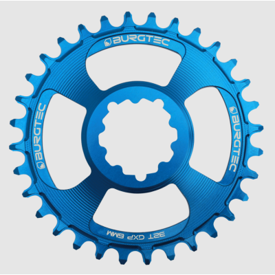 Pinion față pentru bicicletă BURGTEC GXP 6mm Offset Thick Thin Chainring ­ Deep Blue ­34T