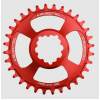Pinion față pentru bicicletă BURGTEC GXP 6mm Offset Thick Thin Chainring Race Red 34T