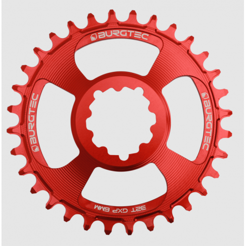 Pinion față pentru bicicletă BURGTEC GXP 6mm Offset Thick Thin Chainring Race Red 34T Pinion față pentru bicicletă BURGTEC GXP 6mm Offset Thick Thin Chainring Race Red 34T
