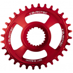Pinion față pentru bicicletă  BURGTEC Oval Shimano Direct Mount Thick Thin Chainring - 32T - Race Red