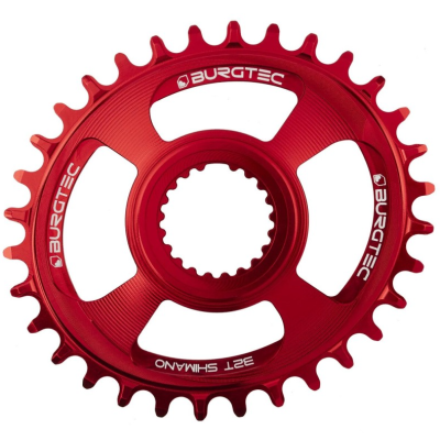 Pinion față pentru bicicletă  BURGTEC Oval Shimano Direct Mount Thick Thin Chainring - 32T - Race Red