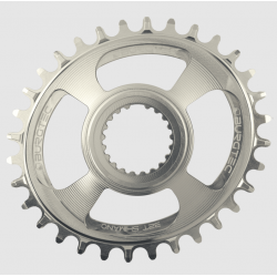 Pinion față pentru bicicletă  BURGTEC Oval Shimano Direct Mount Thick Thin Chainring - 32T - Rhodium Silver