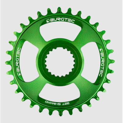 Pinion față pentru bicicletă  BURGTEC Shimano Direct Mount Thick Thin Chainring - 32T - Candy Spruce Green