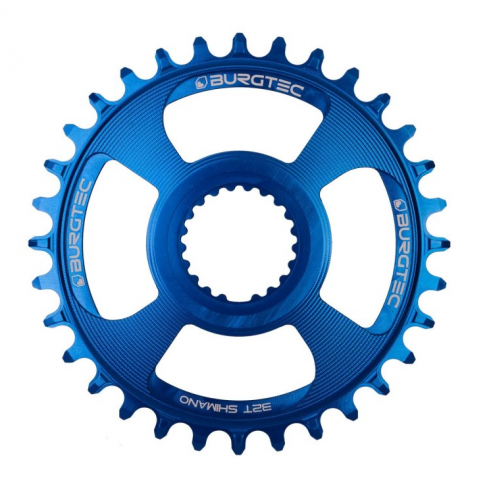 Pinion față pentru bicicletă BURGTEC Shimano Direct Mount Thick Thin Chainring - 32T - Deep Blue Pinion față pentru bicicletă BURGTEC Shimano Direct Mount Thick Thin Chainring - 32T - Deep Blue