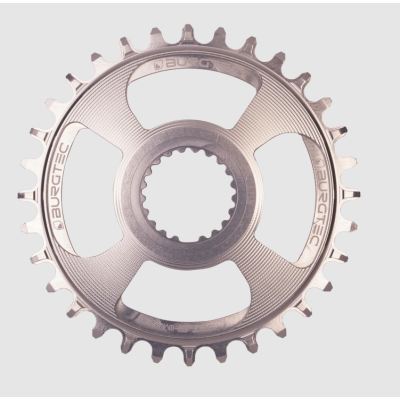 Placă ovală BURGTEC Shimano Direct Mount Thick Thin Chainring ­ 34T ­ Rhodium Silver