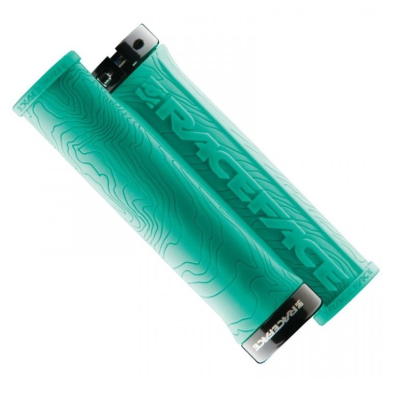 Manșoane pentru bicicletă  RACE FACE GRIP HALF NELSON W/LOCK TURQUOISE