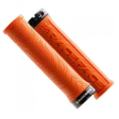 Manșoane pentru bicicletă RACE FACE GRIP HALF NELSON W/LOCK ORANGE