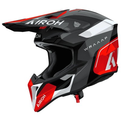 Casca motocross AIROH WRAAAP VISION Conquer RED Gloss Casca motocross AIROH WRAAAP VISION Conquer RED Gloss