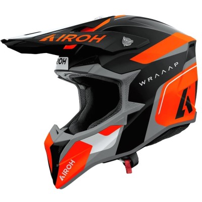 Casca motocross  AIROH WRAAAP VISION Conquer ORANGE MATT