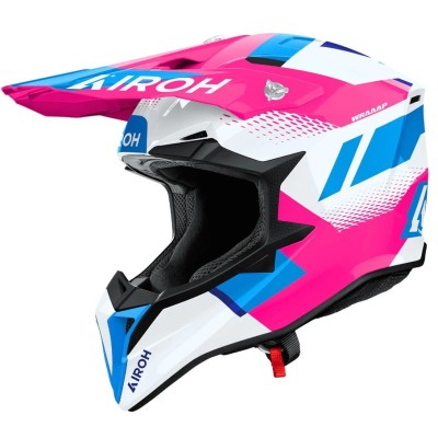 Casca motocross  AIROH WRAAAP VISION PINK GLOSS