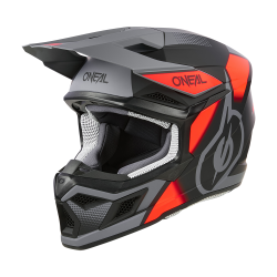 Casca motocross O'NEAL 3SERIES VISION V.24, Negru/Rosu/Gri