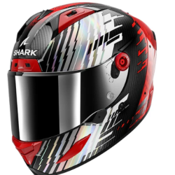 Casca SHARK AERON EDGY BLACK/RED/SILVER Casca SHARK AERON EDGY BLACK/RED/SILVER
