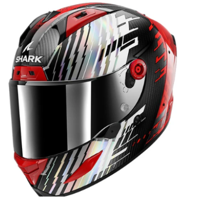 Casca SHARK AERON EDGY BLACK/RED/SILVER