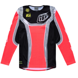 Tricou motocross pentru copii TROY LEE DESIGNS SE PRO Stripes Jersey - Infra Red/Black