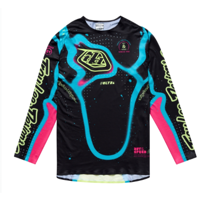 Jersey motocross TROY LEE DESIGNS SSE Ultra Membrane - Negru/Galben