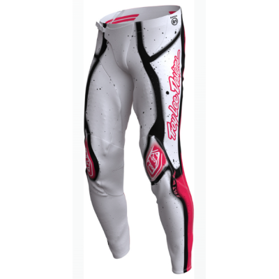 Pantaloni de motocross TROY LEE DESIGNS SE Ultra Membrane - Alb/Infra Roșu