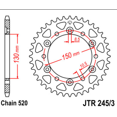 JTR245/3,47 Roată dințată JTR245/3,47 Roată dințată