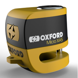 Lacăt disc pentru alarmă OXFORD Micro XA5 - galben/negru Lacăt disc pentru alarmă OXFORD Micro XA5 - galben/negru