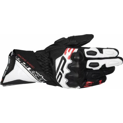 Manusi moto de piele  ALPINESTARS SP-3 BLK/WHT/RD FLUO
