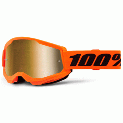 Ochelari motocross  pentru copii Strata 2 Neon Orange- Mirror True Gold