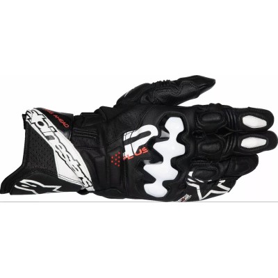 Manusi moto de piele  ALPINESTARS GP+ R V3 LTHR BLK/WHT