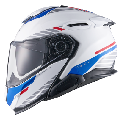 Casca  NEXX X.LIFETOUR FLIP UP  GLOBE WHITE BLUE