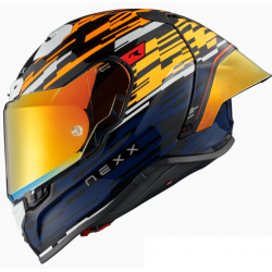 Casca NEXX X.R3R GLITCH RACER ORANGE BLUE