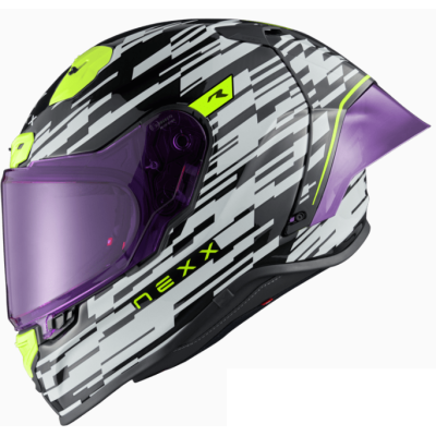 Casca NEXX X.R3R GLITCH RACER WHITE/NEON 
