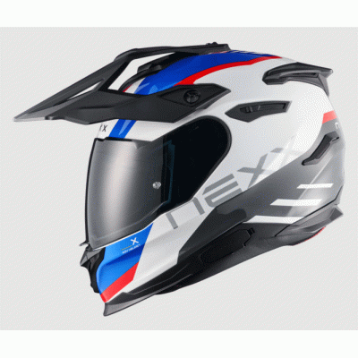 Cască Adventur NEXX  Y.TRAVL QUEST WHITE/BLUE/RED