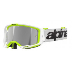 Ochelari motocross   ALPINESTARS VISION 8 WORDMARK WHITE YLLW FLUO Mirror SILVER Ochelari motocross   ALPINESTARS VISION 8 WORDMARK WHITE YLLW FLUO Mirror SILVER