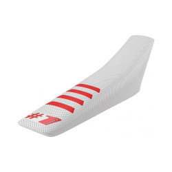 Husă universală pentru scaun  ONEGRIPPER RIBBED White/Red