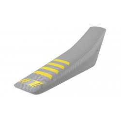 Husă universală pentru scaun  ONEGRIPPER RIBBED Grey/Yellow