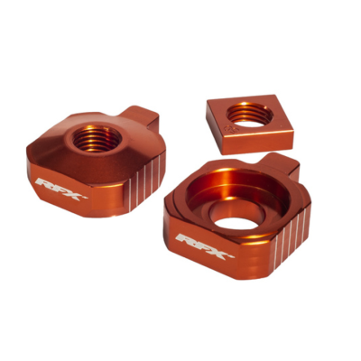 Bucșă bloc pentru axa spate RFX Pro Rear Axle Adjuster Blocks - Orange KTM 65SX 16-25 Bucșă bloc pentru axa spate RFX Pro Rear Axle Adjuster Blocks - Orange KTM 65SX 16-25